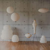 scandinavian white washi paper oval pendant light
