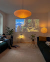 scandinavian white washi paper oval pendant light