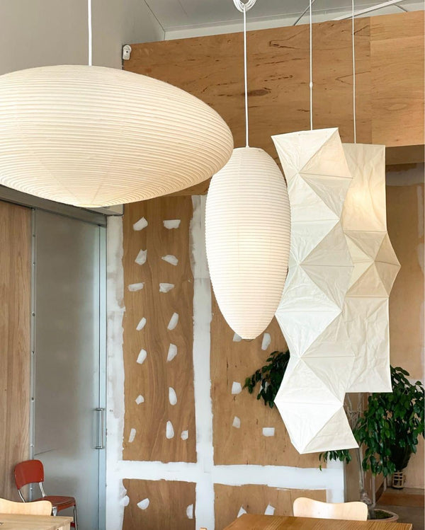 scandinavian white washi paper oval pendant light