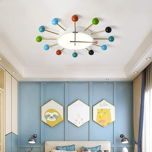 24 Inches Colorful Nelson Ball Clock Led Round Flush Mount Ceiling Light