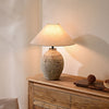 terracotta ceramic table lamp linen shade