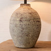 terracotta ceramic table lamp linen shade