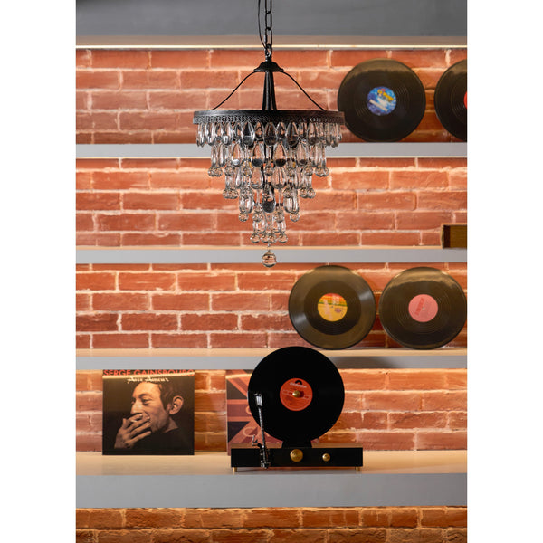 traditional ancient silver crystal inverted pyramid chandelier