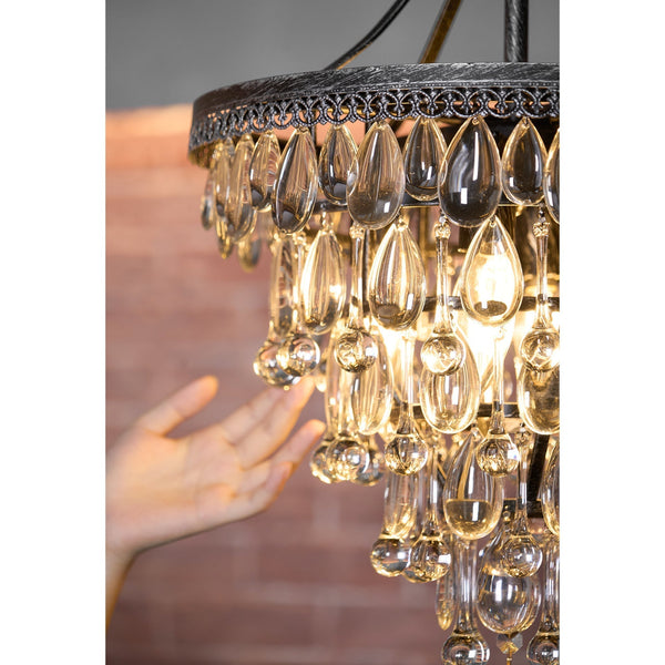 traditional ancient silver crystal inverted pyramid chandelier