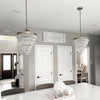 traditional ancient silver crystal inverted pyramid chandelier