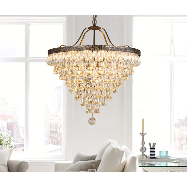 traditional ancient silver crystal inverted pyramid chandelier