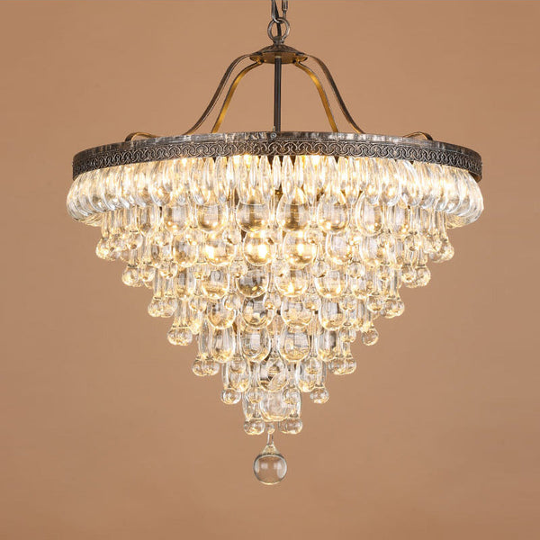 traditional ancient silver crystal inverted pyramid chandelier