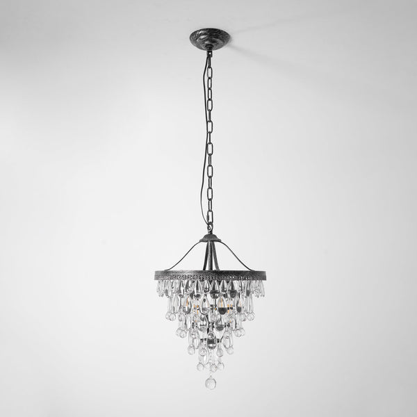traditional ancient silver crystal inverted pyramid chandelier