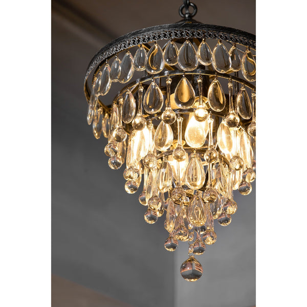 traditional ancient silver crystal inverted pyramid chandelier