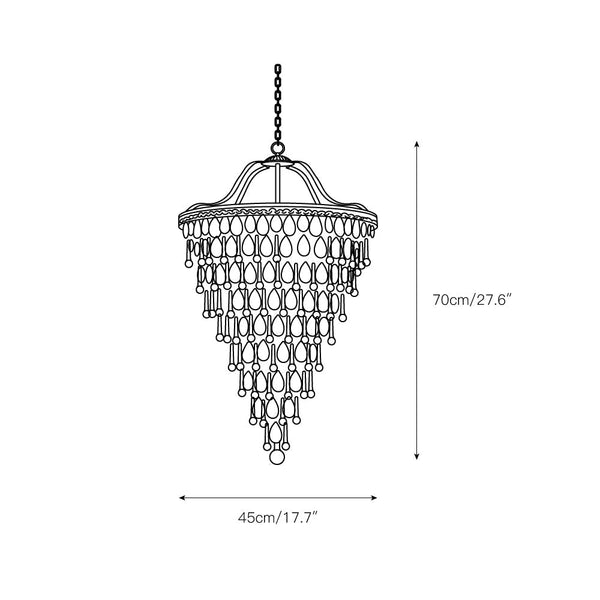 traditional ancient silver crystal inverted pyramid chandelier