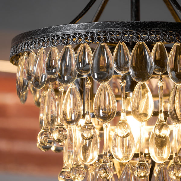 traditional ancient silver crystal inverted pyramid chandelier