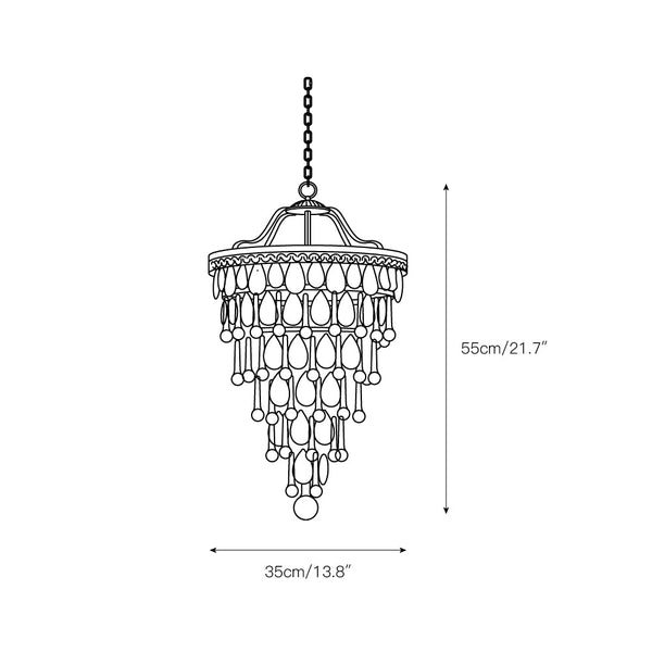 traditional ancient silver crystal inverted pyramid chandelier