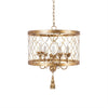 traditional antique gold iron quatrefoil drum chandelier