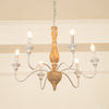 traditional antique white hand carved wood candle chandelier