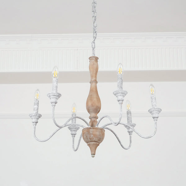 traditional antique white hand carved wood candle chandelier