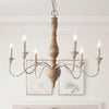 traditional antique white hand carved wood candle chandelier