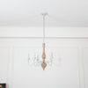 traditional antique white hand carved wood candle chandelier