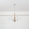traditional antique white hand carved wood candle chandelier