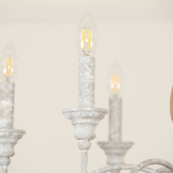 traditional antique white hand carved wood candle chandelier