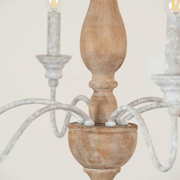traditional antique white hand carved wood candle chandelier
