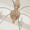 traditional antique white hand carved wood candle chandelier