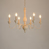 traditional antique white hand carved wood candle chandelier