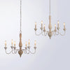 traditional antique white hand carved wood candle chandelier