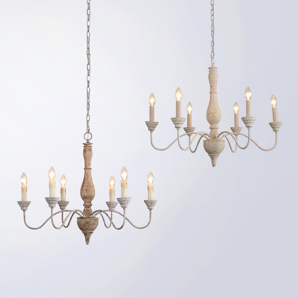 traditional antique white hand carved wood candle chandelier