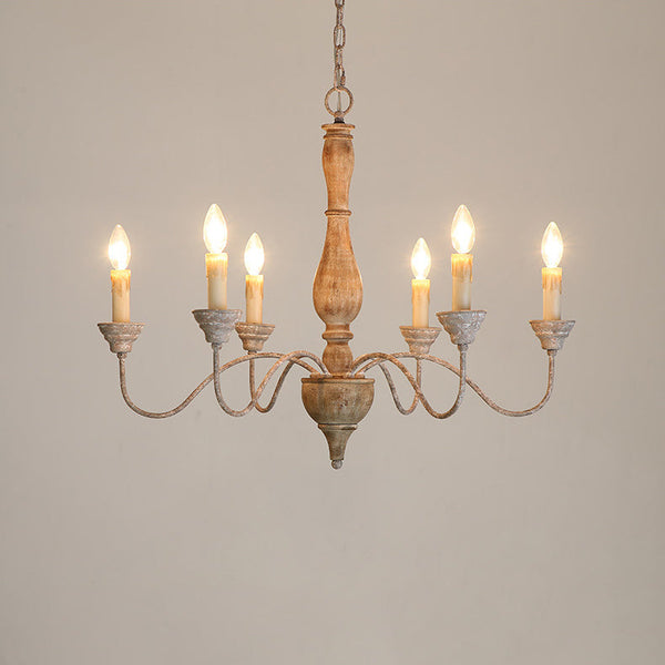 traditional antique white hand carved wood candle chandelier