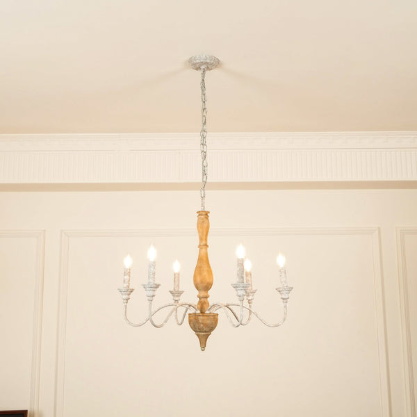 traditional antique white hand carved wood candle chandelier