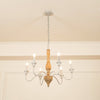 traditional antique white hand carved wood candle chandelier
