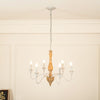 traditional antique white hand carved wood candle chandelier