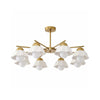 traditional brass white ceramic flower chandelier