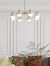 traditional brass white ceramic flower chandelier