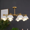 traditional brass white ceramic flower chandelier