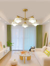 traditional brass white ceramic flower chandelier