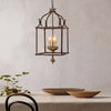 traditional brown iron wood birdcage chandelier