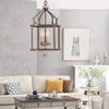 traditional brown iron wood birdcage chandelier