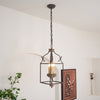 traditional brown iron wood birdcage chandelier