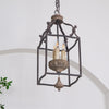 traditional brown iron wood birdcage chandelier