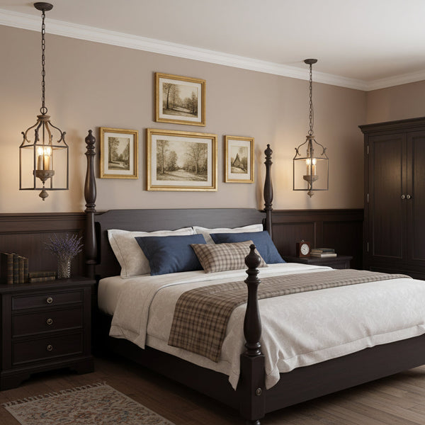 traditional brown iron wood birdcage chandelier