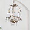 traditional gold crystal iron 3 light chandelier