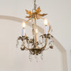 traditional gold crystal iron 3 light chandelier