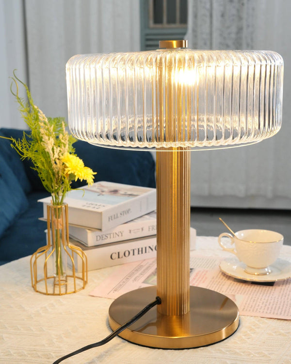 traditional gold fluted glass table lamp