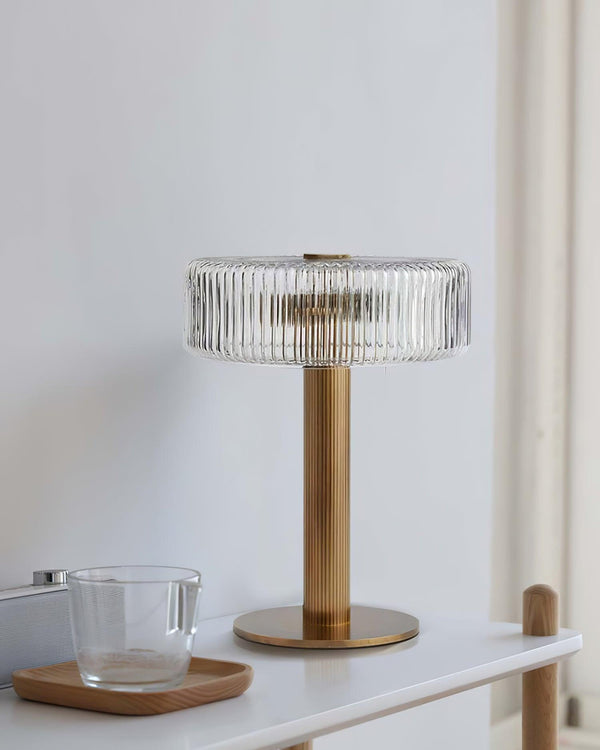 traditional gold fluted glass table lamp