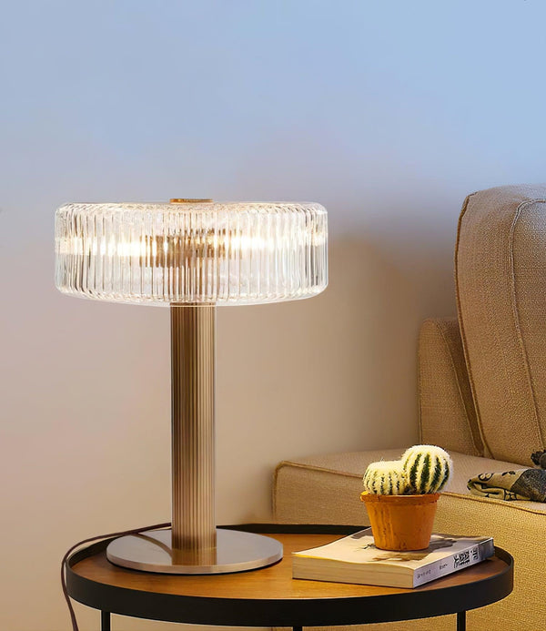traditional gold fluted glass table lamp