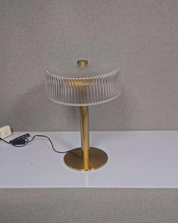 traditional gold fluted glass table lamp