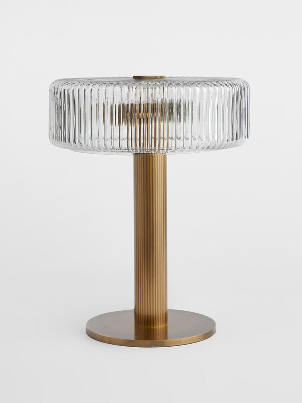 traditional gold fluted glass table lamp