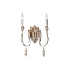 traditional old white iron two light wall sconce