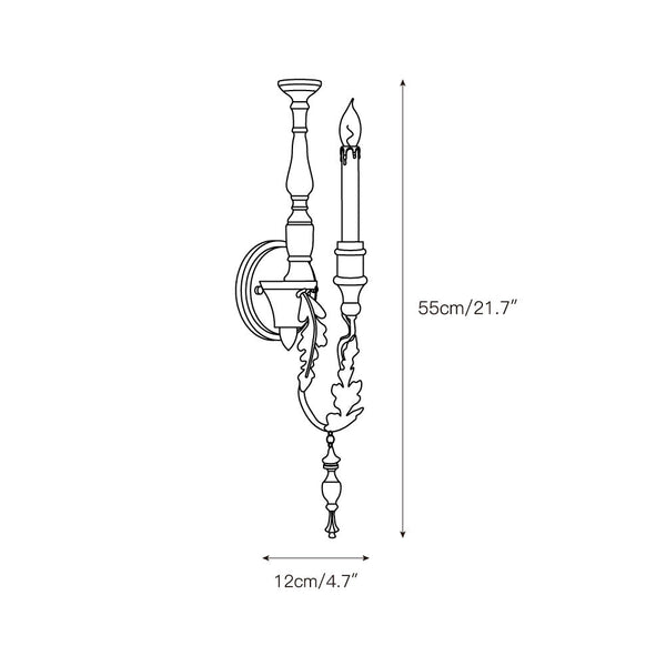 traditional old white wood candle wall sconce